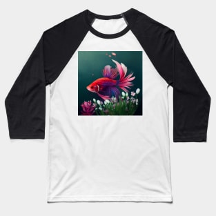 Floral betta fish Baseball T-Shirt